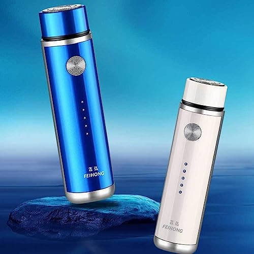 dijiusidy Electric Mini Shaver USB Charging LED Battery Display Pocket Home Car Travel Shaving Machine Trimmer for Man Male, Gold — view 6