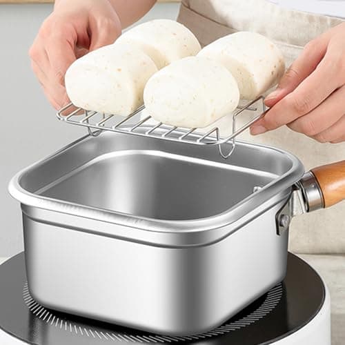 Deep Fryer With Basket - Home Deep Fryer | Spill Proof Kitchen Frying Pan, Frying Pot For Camping, Beach, Travel, Hiking, And Dining Room Cooking, Durable Non-Stick, Easy To Clean — view 6