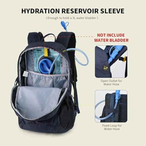SKYSPER Rucksack 25L Hiking Backpack with Rain Cover, Lightweight Travel Backpack Camping Trekking Daypack for Men Women, Durable Small Rucksack for Outdoor Sports — view 5