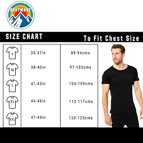 Heatwave® Pack of 2 Men's Thermal T Shirt, Warm Underwear Baselayer Thermals, XX Large Black — view 4