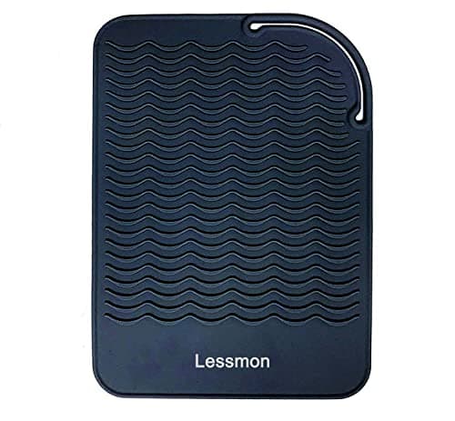 Lessmon Heat Resistant Mat for Hair Styling Tools, 9x6.5in, Black