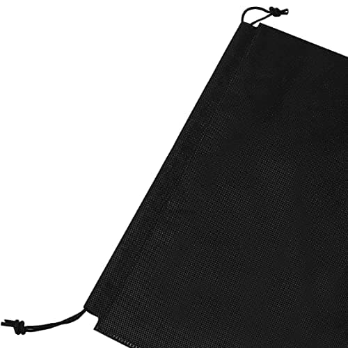 HEIHAK 20 Pieces Travel Shoe Bags, Large Portable Drawstring Shoes Storage Bags Non-Woven Organizers with Clear Slots, Dust Proof Fabric Packing Pouch for Daily Storage, Black — view 3