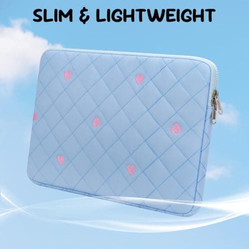 Songbala Laptop Sleeve Case 13 14 Inch Laptop Cover Protective Case Compatible with MacBook Air MacBook Pro 13 14 Inch Soft Padded Laptop Case, Blue — view 2