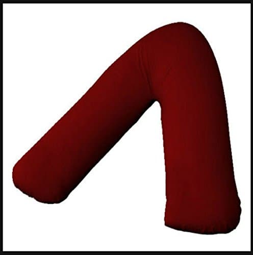 Back And Neck Support V Shaped Pillow Case (BURGUNDY)