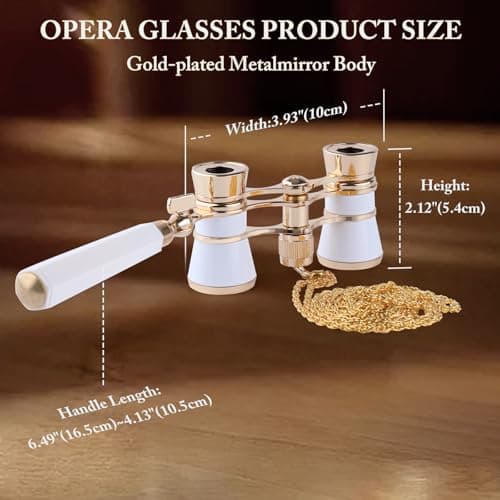 Opera Glasses, 3X25 Theater Binoculars, Mini Compact Opera Glasses with Adjustable Handle, Portable Binoculars for Women Adults Kids, Ideal for Concert Theater Opera — view 3