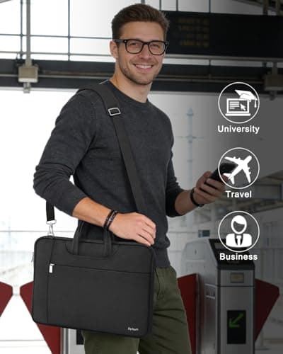 Ferkurn Laptop Bag Case for Women Men Messenger Briefcase, 17 17.3 inch — view 4
