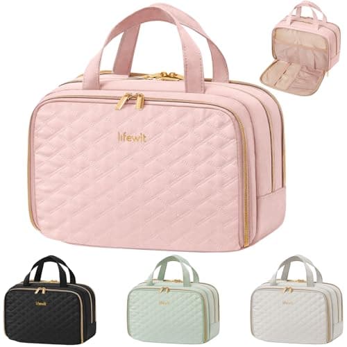 Lifewit Toiletry Bag for Women, Travel Wash Bag, Pink, Large