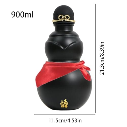 Tktouci Chinese Gourd Bottle - 900ml Chinese Drinking Jug,Camping Wine Flask,for Outdoor Enthusiasts Gardeners Hiking Camping Trips Picnics Beach Gym Daily Commute Gardening Collectors — view 5