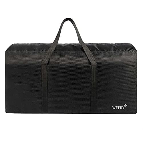 WEERY Large Travel Duffle Bag, 96L Extra Waterproof Holdall Lightweight Foldable Duffel Bag for Men Women, Black — view 3