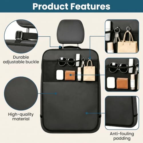 Kaaeiccr 2 Pcs Car Seat Back Protector, Waterproof Oxford Kick Mats — view 2