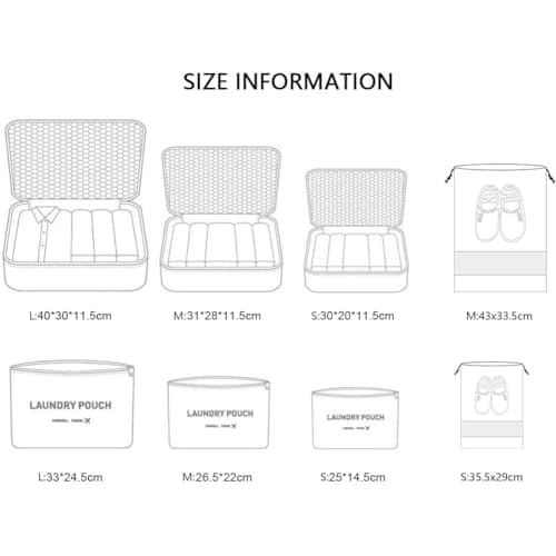 Vicloon Multifunction Packing Cubes - 8 PCS Organizer Packing Bags for Suitcase, Travel Essentials with Shoe Bag — view 4