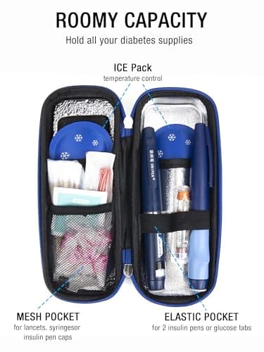 Leng Ke Insulin Cooler Travel Case TSA Approved, Temperature Display Peptide Case, Portable Insulin Pen Cooler Travel Case for Ice Pack, Travel Diabetic Supplies (Green) — view 5
