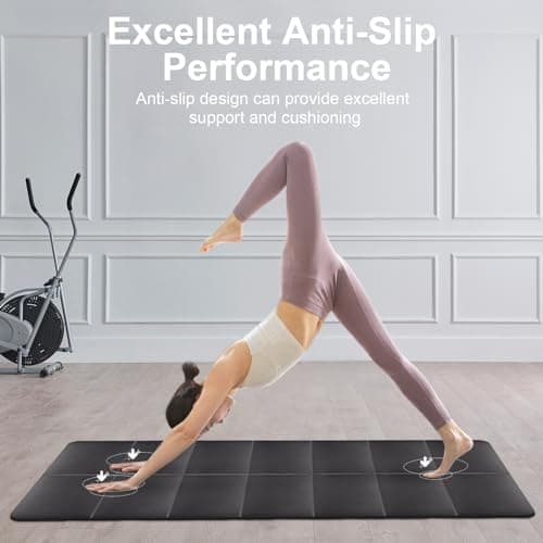Flintronic Foldable Travel Mat, 4mm Thick Non-Slip TPE Mat for Yoga, Pilates, Fitness, Sports, Training - Black, 183 x 61 x 0.4CM — view 6