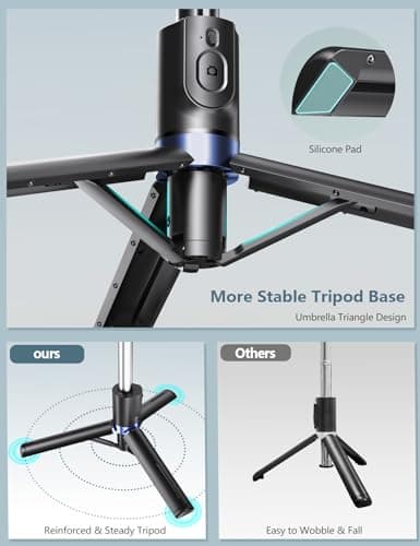 Selfie Stick with 2 Fill Lights, 45'' All-in-One Smartphone Tripod Stand — view 4