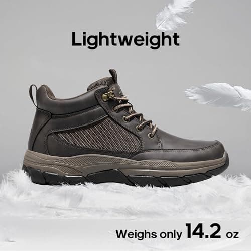 NORTIV 8 Men's Lightweight Walking Boots,Size 10,Dark Brown — view 3