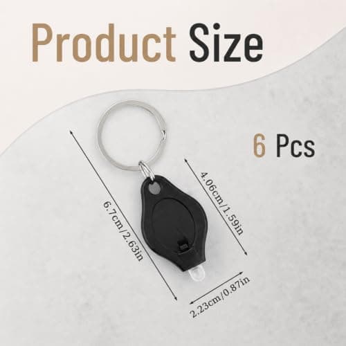 6PCS UV Light Torch Keyring, Mini Money Checker Pen with Black Light LED — view 2