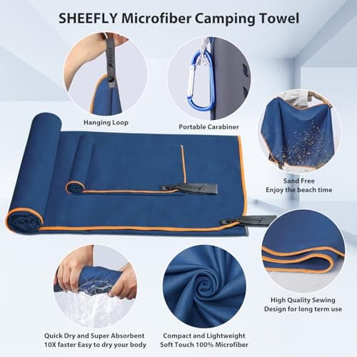 SHEEFLY Microfibre Travel Quick Dry Towel Super Absorbent Gym Towel — view 4