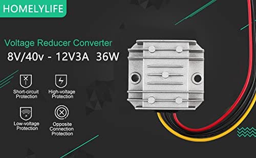 HOMELYLIFE DC Voltage Reducer DC 36 V 24 V 12 V to 12 V 3 A Buck Converter Voltage Regulator Waterproof Module Transformer (8V-40V to 12V 3A) — view 3
