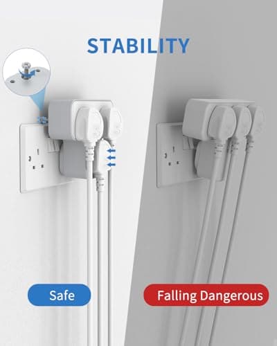 Plug Extension Socket,Mscien Plug Adapter 3 Way with 3 USB(1 Type-C), Multi Plug Adaptor Wall Socket Plug Extender UK 13A Power Extension Plug For Home Dorm Kitchen Office — view 5