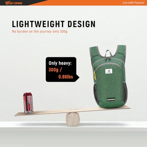 SKYSPER 10L Hiking Backpack Lightweight Packable Back Pack Small Travel Daypack for Women Men Foldable Outdoor Rucksack — view 2