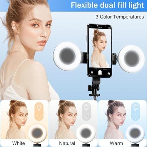 6-in-1 Selfie Stick Tripod With 2 Lights - 67Inch Height Portable Wireless Remote Phone Tripod For Travel | Cell Phone Holder | Travel Phone Tripod Stand Fit For Most Smartphones, For Recording — view 5