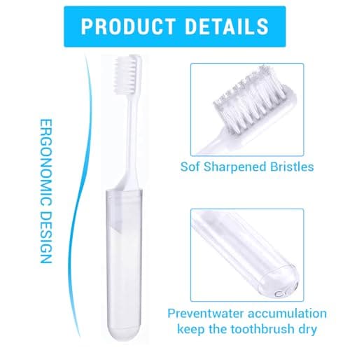 XdealCozyxc 5pcs Travel Toothbrush Set, mini Toothpaste Travel Size — view 3
