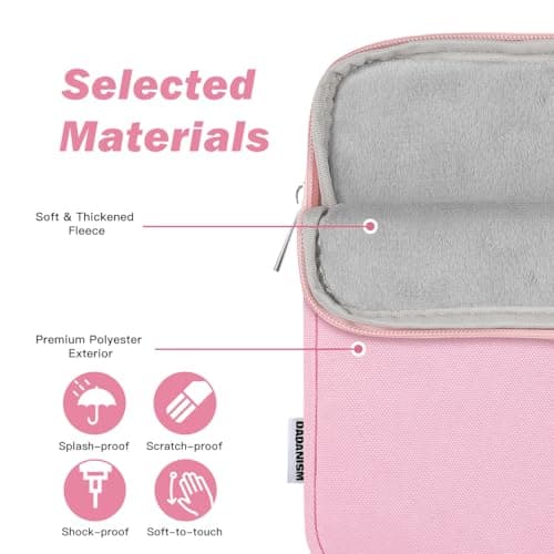 Dadanism 8-9 Inch Tablet Sleeve Padded Carrying Case, Flowers Pink — view 3