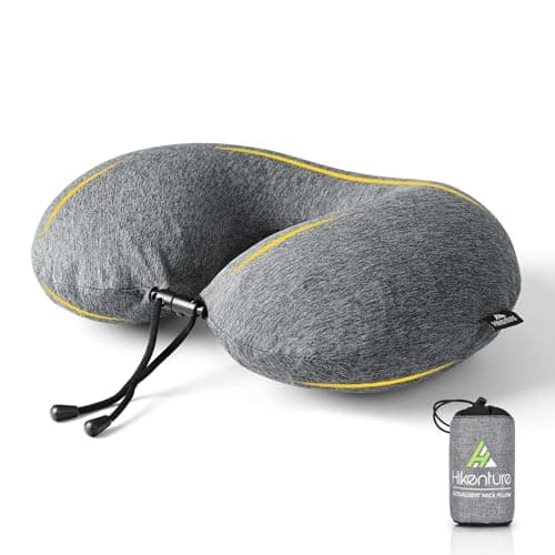 HIKENTURE Inflatable Neck Pillow, 3-Breath Travel Airplane Pillow, Grey