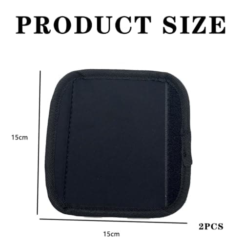 2 Pcs Luggage Handle Wraps, Neoprene Grip Cover for Suitcase Handles, Black — view 2