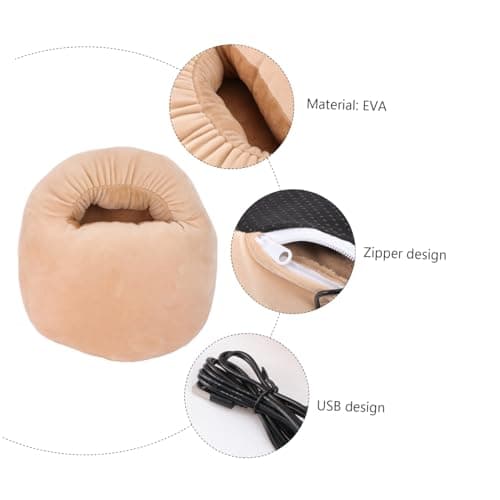 USB Foot Warmer Khaki Eva Heating Shoes for Winter Travel — view 2
