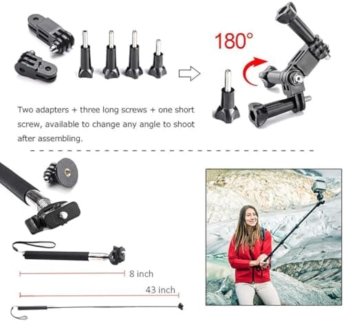 Reflex Camera 19 in 1 Action Camera Accessories Kit, compatible with GoPro Hero 9-13, DJI Osmo Action 2, 3, 4, Insta360 X2, X3, Akaso/Sony Sports Cameras and more — view 6