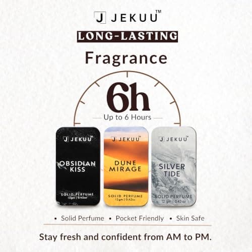 JEKUU Solid Perfume for Men & Women (Pack of 3) 12g | Long-Lasting Alcohol-Free Fragrance Balm | Pocket Perfume, Mini Perfume, Travel Perfume | Unisex Scent | Gift Set for Him & Her — view 4