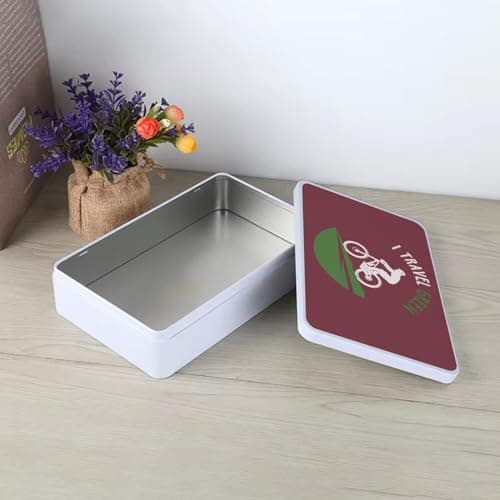 Fabulous Red Metal Box – I Travel Green Mountain Bike Travel Nature – 11 x 18.5 x 5.5 cm – Storage Box, Key, Tools, Lunch Box, Sugar, Biscuit — view 5