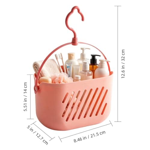 Leipsychic Portable Shower Caddy Basket, Hanging Plastic Organizer with Handle, 2-Pack, Shower Caddy for Camp, Bathroom, College Dorm, Kitchen (D) — view 6
