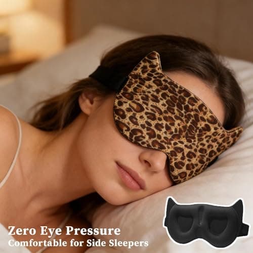 7Pcs Leopard Print Gifts Set, Blackout Mask & Hair Scrunchies for Women — view 5