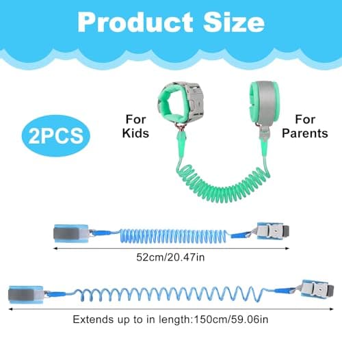 2PCS Toddler Reins, 1.5M Child Wrist Strap Safety Harness for Walking — view 2