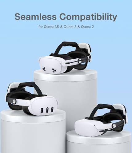 Head Strap with 10000mAh Magnetic Battery Pack Cables for Meta Quest 3S/3/2, Adjustable Comfort Head Strap for Elite Strap,Lightweight VR Headset Strap Enhanced Support&Comfort&Reduce Pressure — view 2