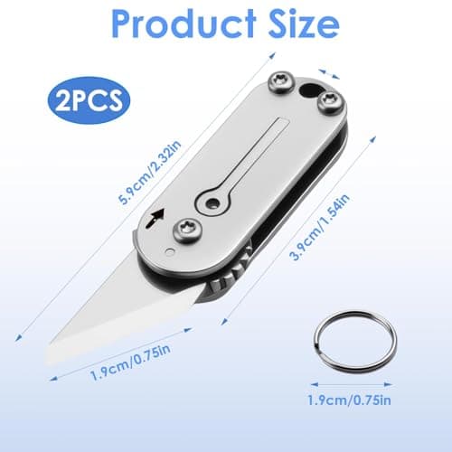 Multi Mini Pocket Box Opener, Small Pocket Multi Tool, Folding Utility Multitool, Titanium Box Tool, EDC Gadgets Outdoor Camping, DIY, Gift for Men (2) — view 2