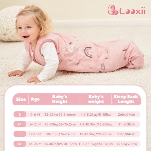 Looxii Baby Sleeping Bag 2.5 TOG 100% Cotton Soft Newborn Sleepsack Unisex Baby Wearable Blanket for Boys and Girls 12-18 Months — view 4