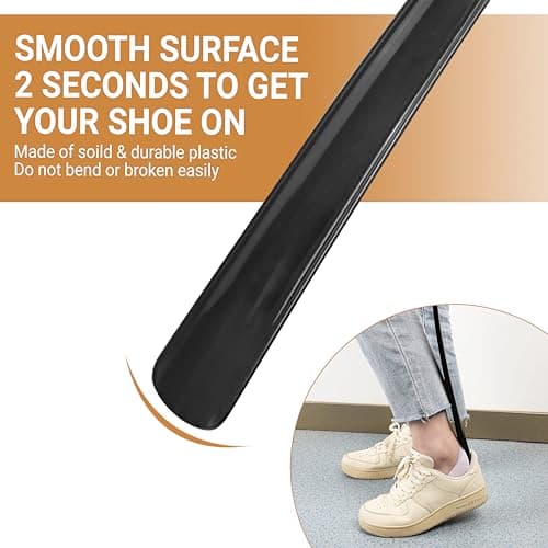 FADII 2 Pack Shoe Horn Long Handled 45cm+22cm Long Shoe Horn-Plastic Shoehorn for Men, Women with Comfort Grip Long Shoe Horns-Flexible Extra Long Shoe Horn for Elderly — view 4