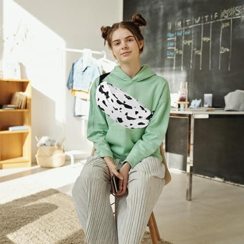 PHENOFICE Cow Pattern Cross Body Bag Lamb Wool Fashion Chest Bag — view 2