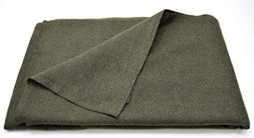 Military Surplus Lightweight Olive Green Wool Blend Blanket | Army Style Camping & Outdoor Blanket | Warm Durable Wool Mix Throw for Hiking, Bushcraft, Travel, Emergency & Survival Gear