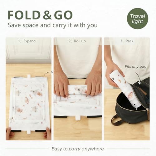 Airplane Tray Table Cover, Foldable Travel Tray Organizer with Clear Touchscreen Sleeve, 44x30cm Polyester Airplane Trays, Portable Plane Travel Essentials for Fits Train Bus High Chair(Rocket Style) — view 4
