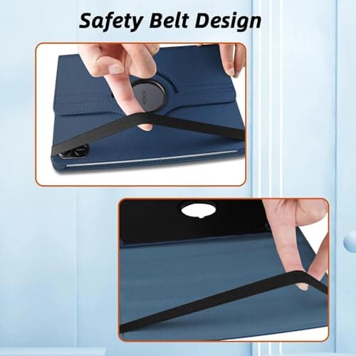 360 Rotation Case for Honor Pad X8a 2024, PU Leather Protective Cover with Rotating Stand & Auto Sleep/Wake (Navy Blue) — view 3