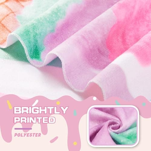 WERNNSAI Ice Cream Microfibre Beach Towel for Kids, 76 x 150cm Bath Towel — view 3