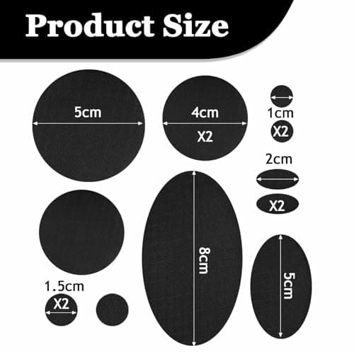 GRVICH 11 PCS Kit- Repair Patches for Down Jackets, Nylon Repair Tape Self-Adhesive Repair Patch, Round and Oval Shape Black Fabric Repair Patch, for Coat Clothes Tent Sleeping Bag Ski Clothing — view 2
