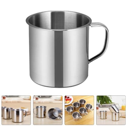 Alipis Stainless Steel Water Cup 100Ml Small Metal Cup with Handle Child Friendly Tumbler for Kids School Camping Outdoor Use — view 2
