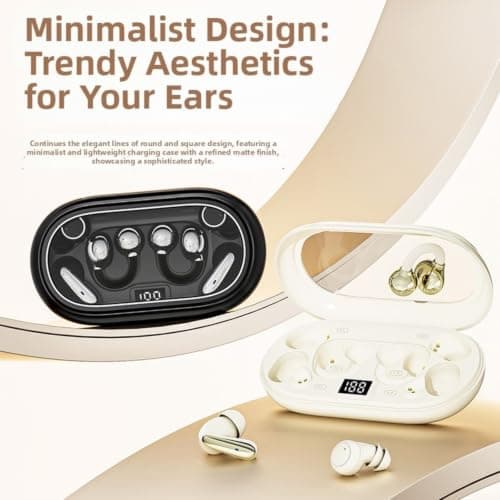 Gettimore 3 in 1 Wireless Earbuds Bt6.0, Abs 360° Surround 3 Wear Modes In-Ear and Fit with Long Life Fast Charging for Sports Gaming Music(Beige) — view 3