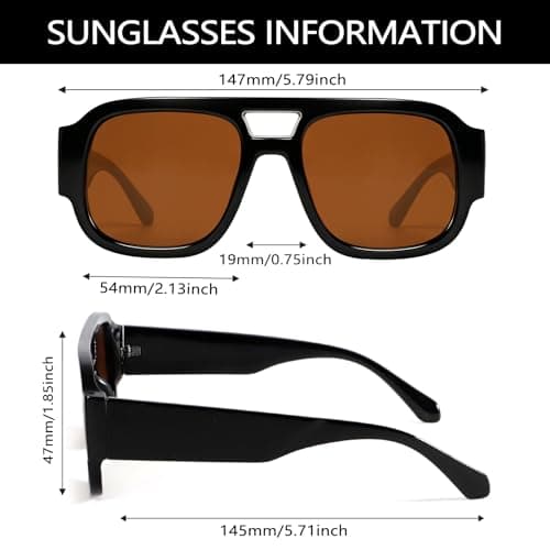 GUVIVI Retro Oversized Pilot Sunglasses for Women Men UV400 Protection — view 4