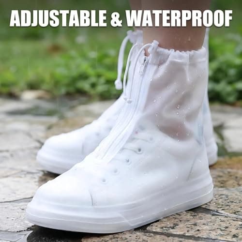 Durdiiy Waterproof Shoe Covers, Non-Slip Covers Thickened Recyclable Booties for Rain Boot Outdoor Rainproof Silicone Keeps Shoes Dry In Rainy Days Suitable For Walking And Cycling (XL（EUR 41-42）) — view 6
